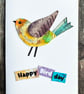 Handmade birthday card, bird card, collage, keepsake card, fun card - Image 3