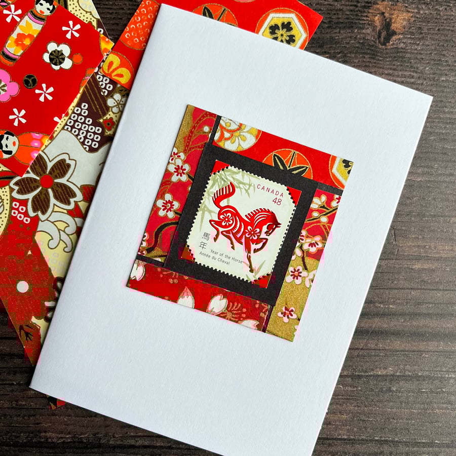 Year of the fire horse card, Chinese new year, year of the horse, lunar new year