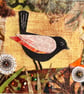 Mixed media collage of bird, gift for bird lover, gift for mum, mothers day gift
