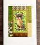 Owl card, handmade card for owl lover, eagle owl, card to frame, keepsake card - Image 2
