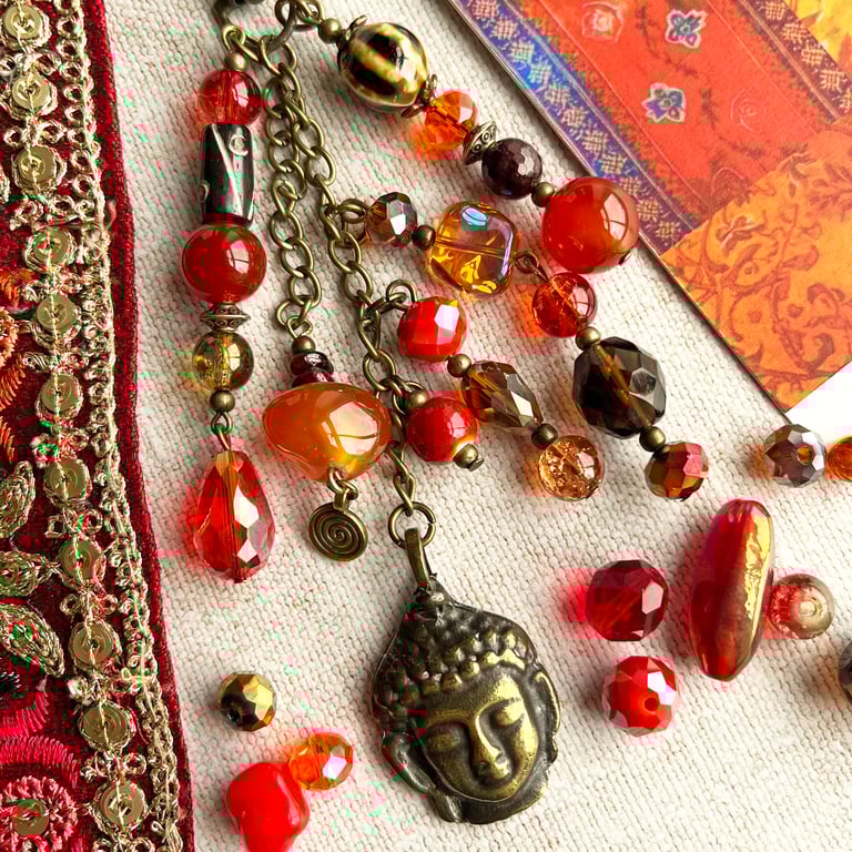 July birthstone bag charm, carnelian boho-glam bag charm, mothers day gift