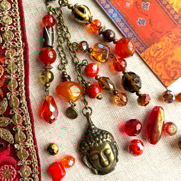 July birthstone bag charm, carnelian boho-glam bag charm, mothers day gift