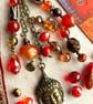 July birthstone bag charm, carnelian boho-glam bag charm, gift for friend - Image 3