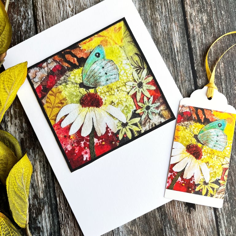 Butterfly card, handmade mothers day card, card for nature lover