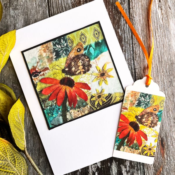 Butterfly card, handmade mothers day card, card for nature lover