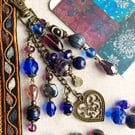 September birthstone, handmade bag charm, Lapis Lazuli semi-precious stone