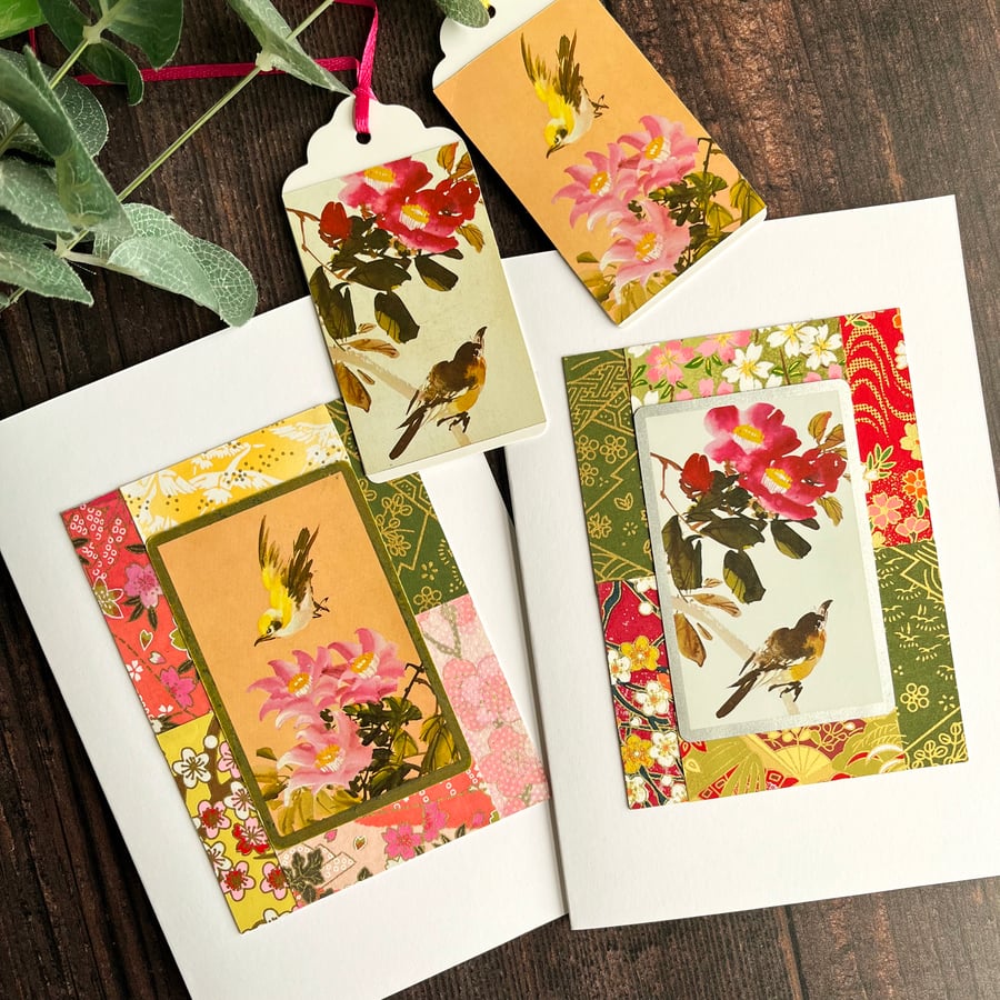 Two handmade cards, cards for nature lovers, bird cards,