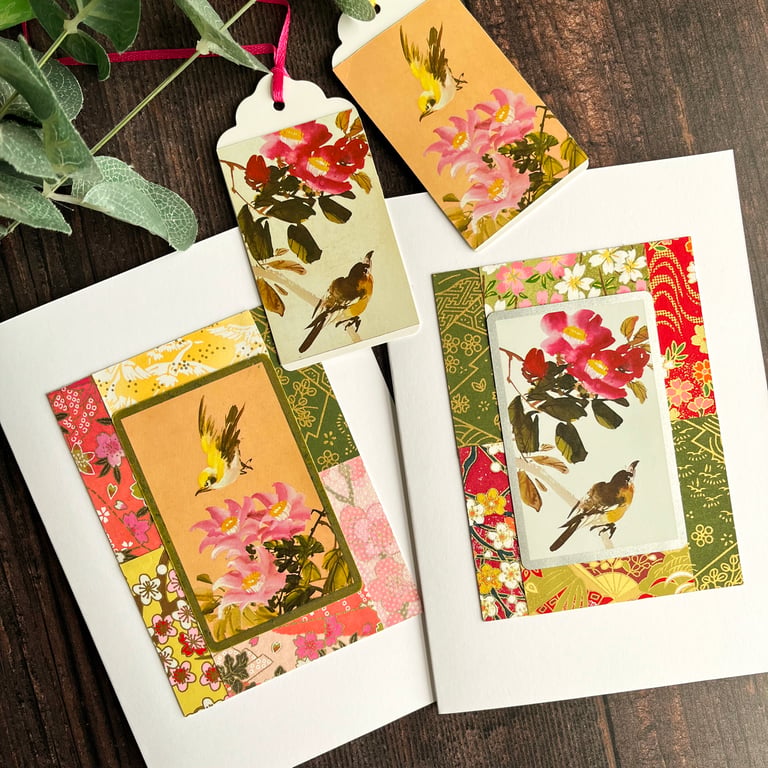 Two handmade cards, cards for nature lovers, bird cards,