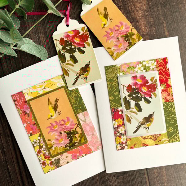 Two handmade cards, cards for nature lovers, bird cards,