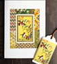 Two handmade cards for bird lovers, cards to frame, collage art - Image 2