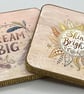 Set of 2 square wood coasters