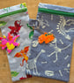 Set of 2 Handmade Zipper Pouches - Dinosaur and Dragon Style