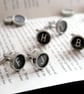 Personalised Cuff links with Initials; Typewriter Letter Keys Cufflinks - Image 3