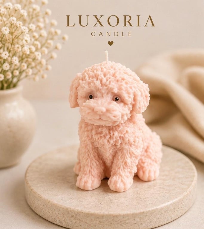 Cute Puppy Candle Handmade Dog Candle Pet Lover Gift Decorative Soy Wax Candle