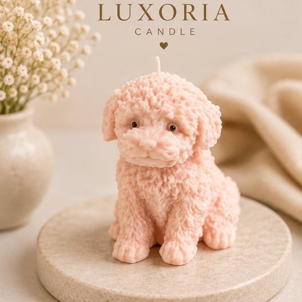 Cute Puppy Candle Handmade Dog Candle Pet Lover Gift Decorative Soy Wax Candle