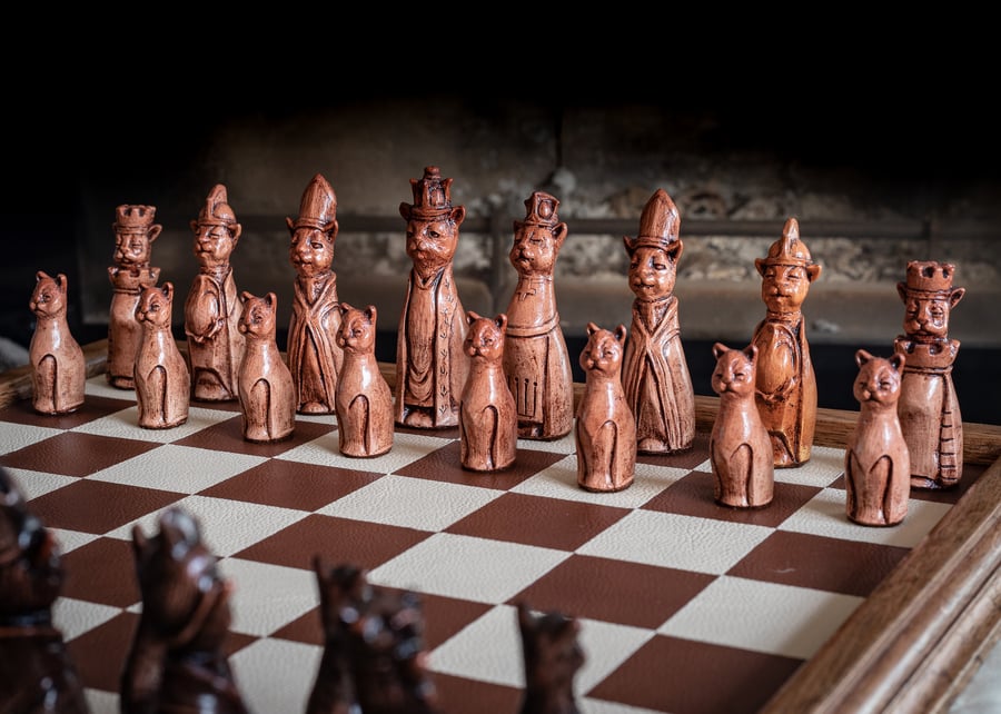 Cat lovers chess set - made to order - board not included
