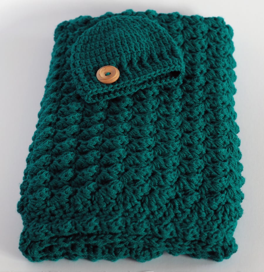 New Baby Gift, Baby Blanket and Hat, Handmade Heirloom Gift