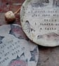 song lyric custom side plate ceramic handmade stoneware 2 designs