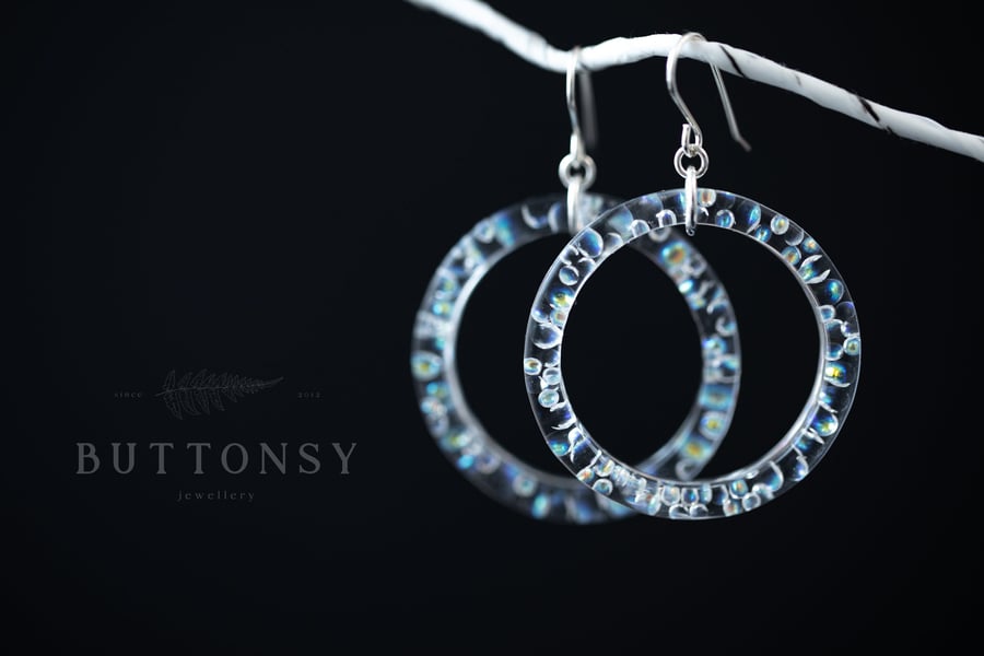 Bubble Hoop Earrings Fairy Hoops Large Hoops Bubble Jewelry Gifts For Her Resin 