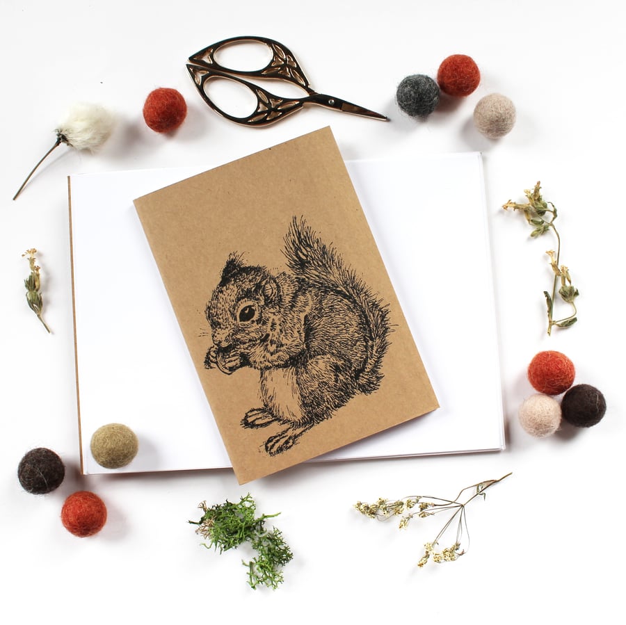 A6 Squirrel Pocket Notebook with Lined or Plain Pages 