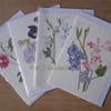 Sweet Pea Cards - set of 4 A5 cards