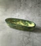 Green and Gold Resin Trinket Dish - Oval Key Tray