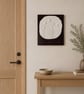 Wall Key Holder with Hooks – Botanical Poppy Plaster Cast on Burgundy Wood - Image 2