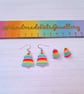 Rainbow Christmas tree earrings, choose your style - Image 7