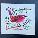 Little bird - original watercolour mini painting