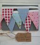 Pink Red and Blue Cotton Mini Bunting - Image 3