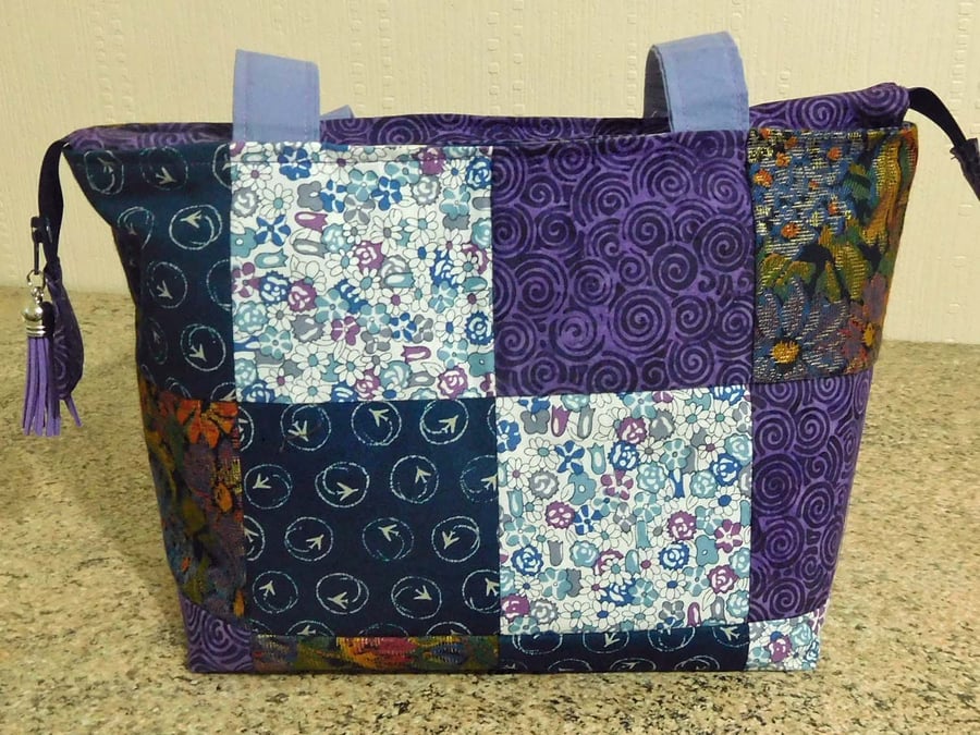 Patchwork Handbag in Fabulous Purples and Mixed Colours