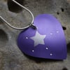 Purple heart with stars necklace