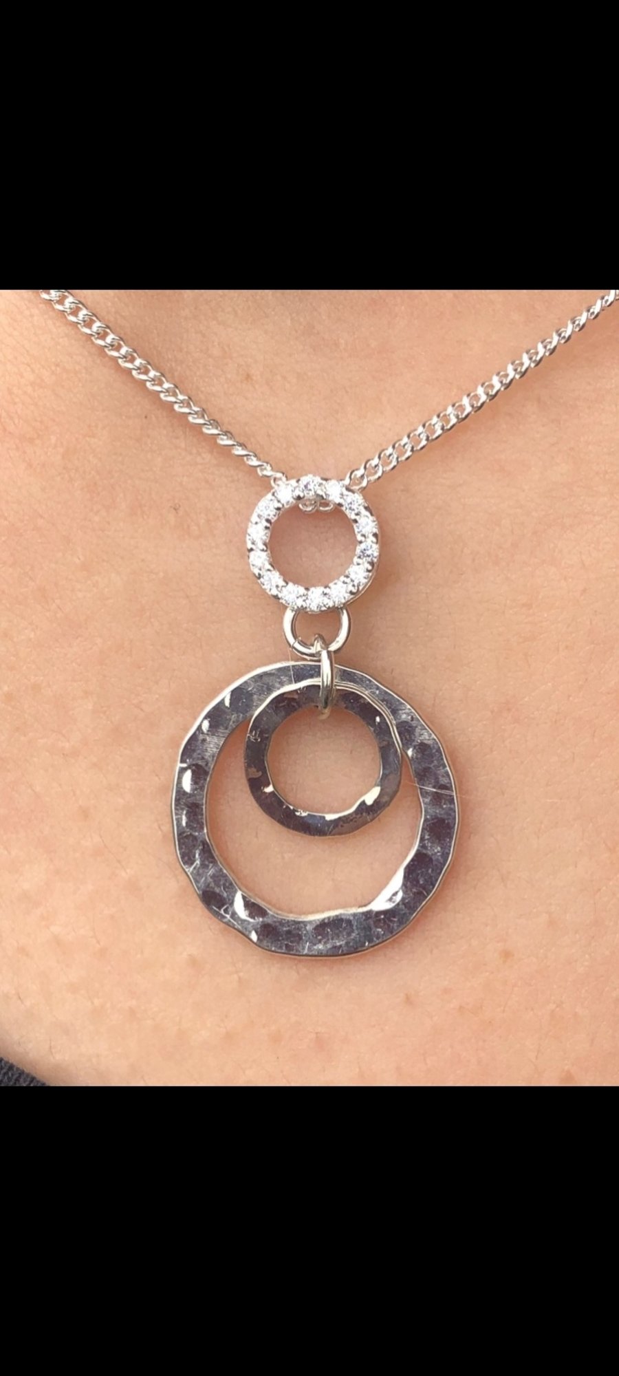 Sterling silver, stone set pendant