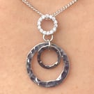 Sterling silver, stone set pendant