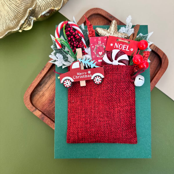 3D handmade luxury Christmas card boxed keepsake European style goodie bag art