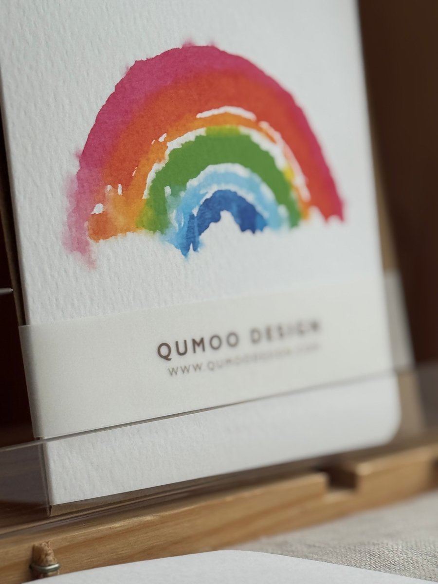 Rainbows Good Luck Sending love Greetings Card Blank (QM285)