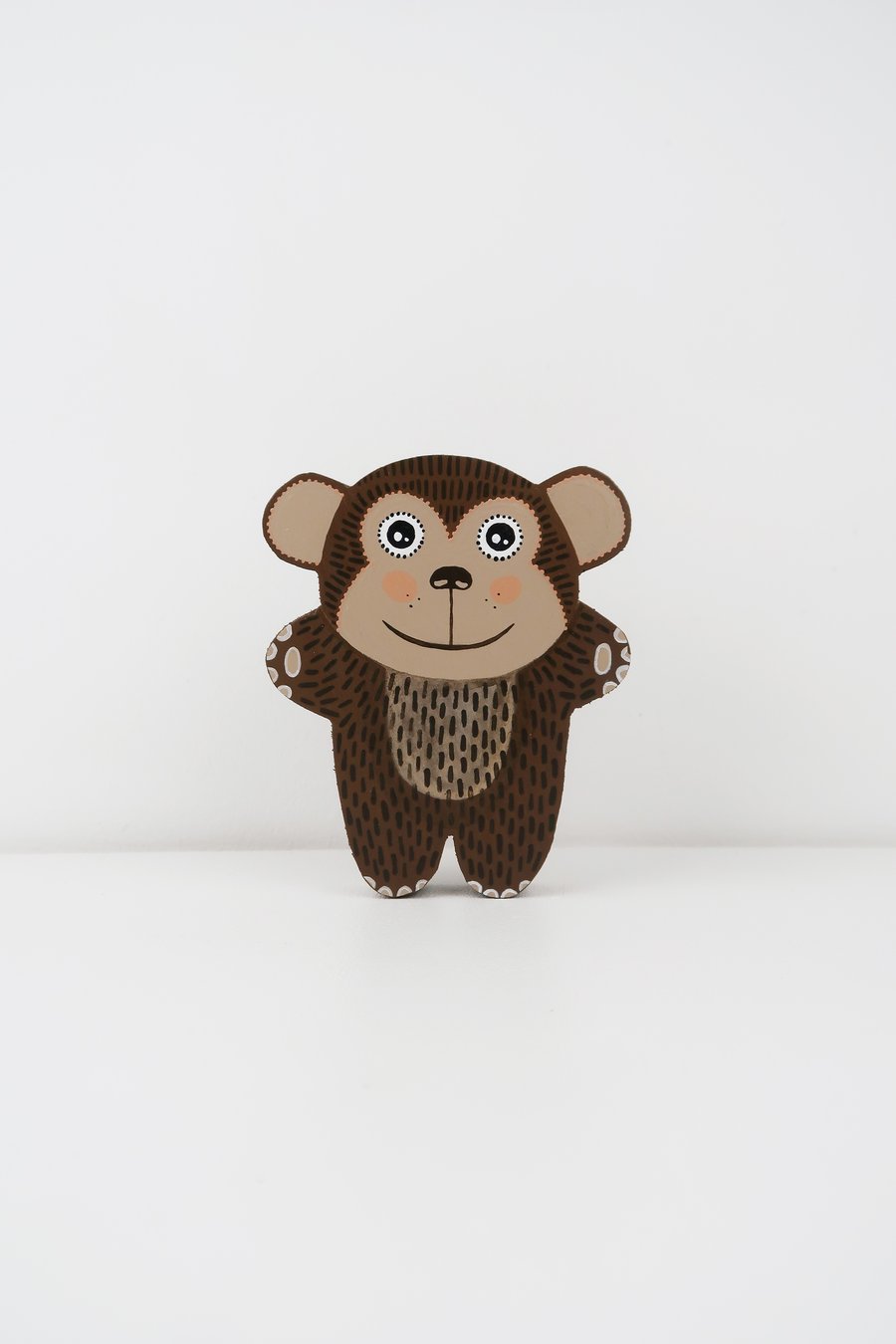 monkey wooden ornament, cute home decor, animal lover gift