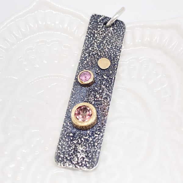 Tourmaline Gold and Silver Stardust Pendant