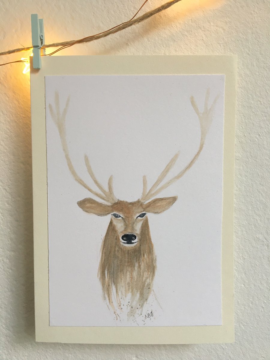 Reindeer Christmas Card (original watercolour)