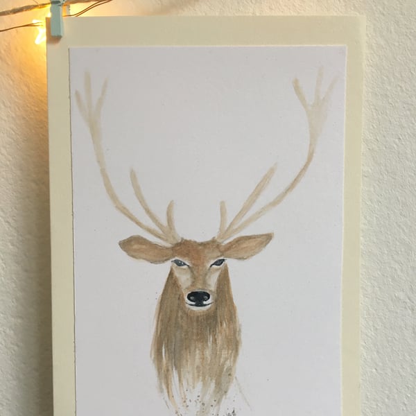 Reindeer Christmas Card (original watercolour)