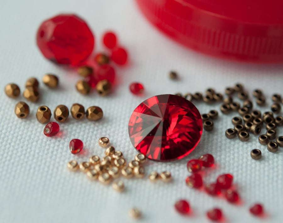 Materials Pack for Baroque Tape Measure Surround - Ruby & Old Gold