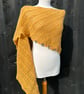 Egg yolk yellow merino wool asymmetrical oversized scarf wrap shawl  - Image 4