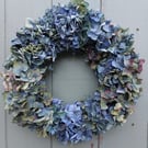 Dried Hydrangea Wreath - 27cm Diameter