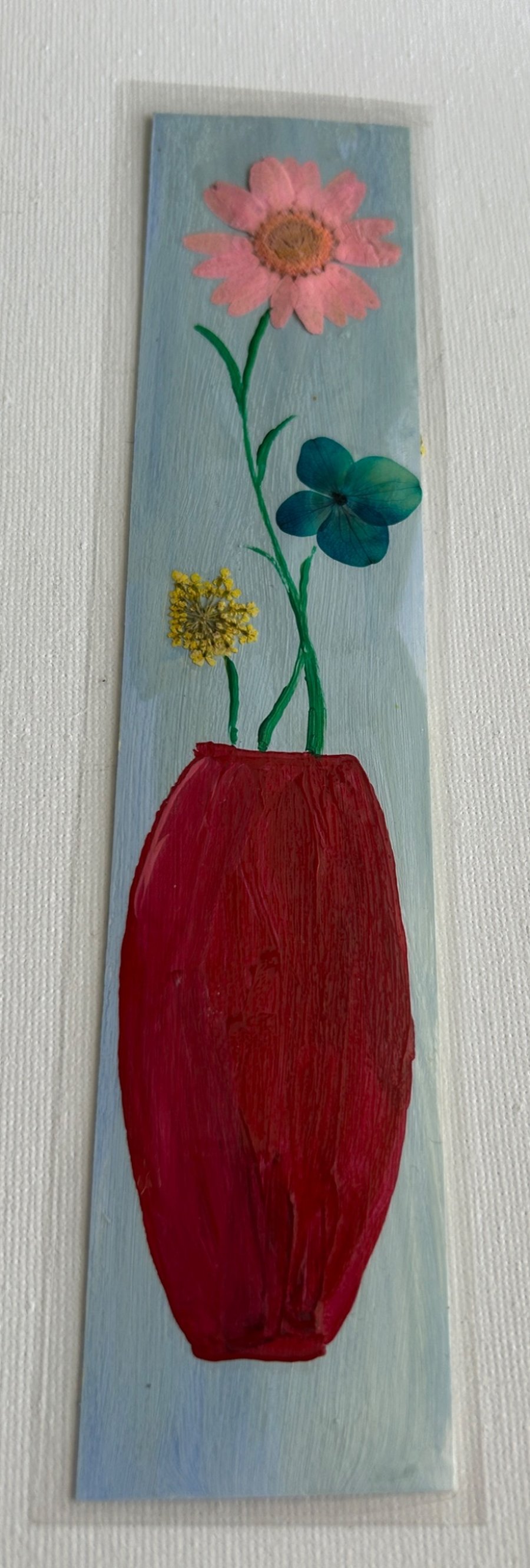Handmade bookmark  original floral artwork handmade double sided 