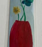 Handmade bookmark  original floral artwork handmade double sided 