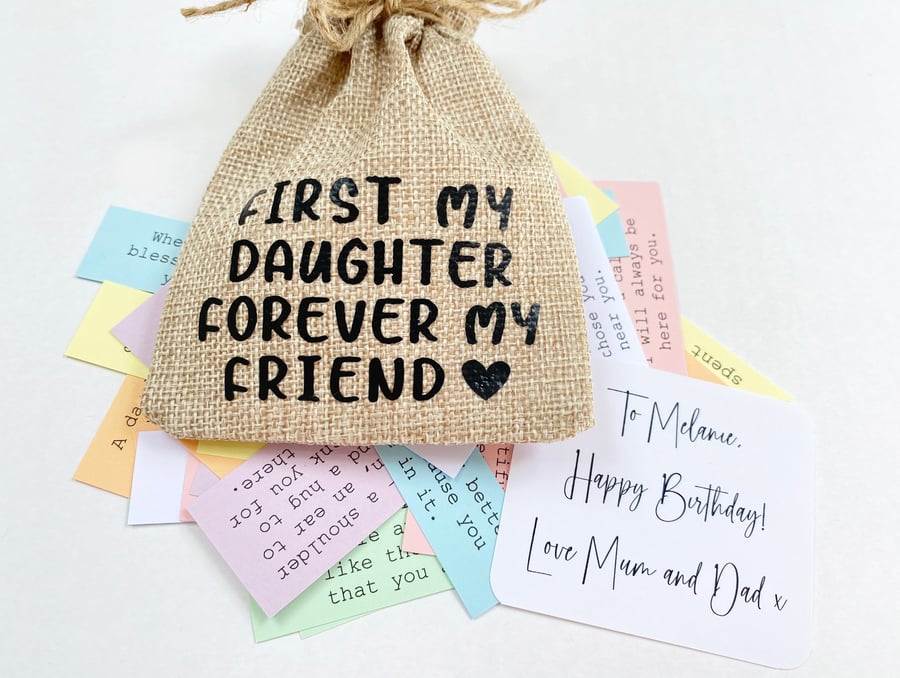 Daughter Keepsake Bag, 31 Quotes, Sentimental Quote Gift Present for Daughters 
