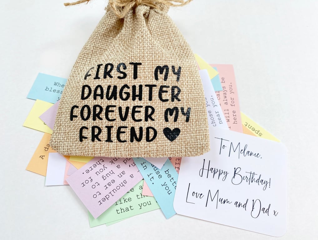 Daughter Keepsake Bag, 31 Quotes, Sentimental Quote Gift Present for Daughters 