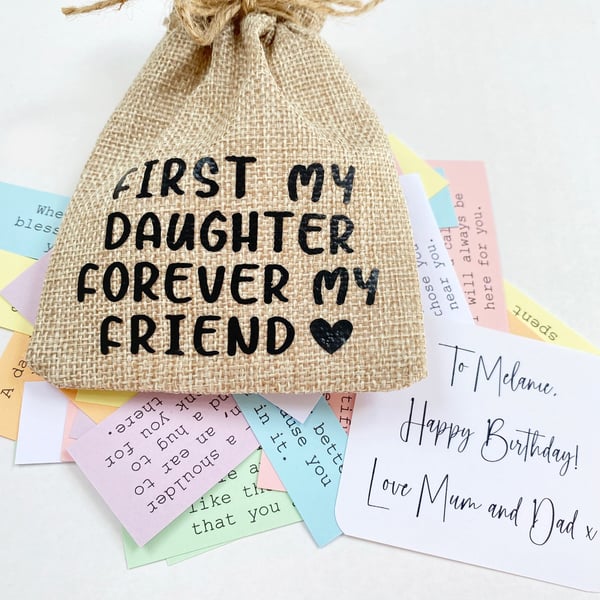 Daughter Keepsake Bag, 31 Quotes, Sentimental Quote Gift Present for Daughters 