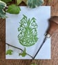 Snowdrops - Original Handprinted Lino Print - Image 3