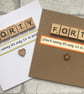 Handmade 40th Birthday Card, Scrabble Tile Design - Image 1